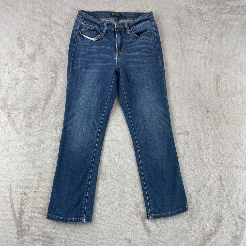 Judy Blue‎ Capri Fit Jeans Women 5/27 Blue Wash Straight Leg Stretch JB82154DK - Picture 3 of 9
